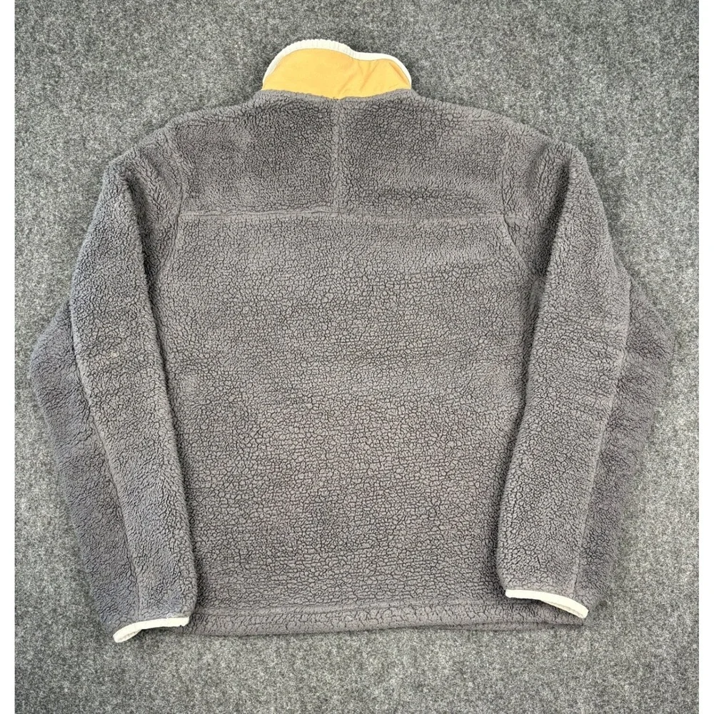 The North Face Mens Grey Sherpa Fleece Quarter Zip Pullover Jacket Medium